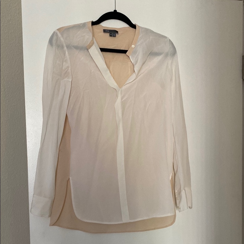 Vince Cream Sheer Blouse